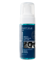 Particle Face Wash Cleanser bottle with a blue label.