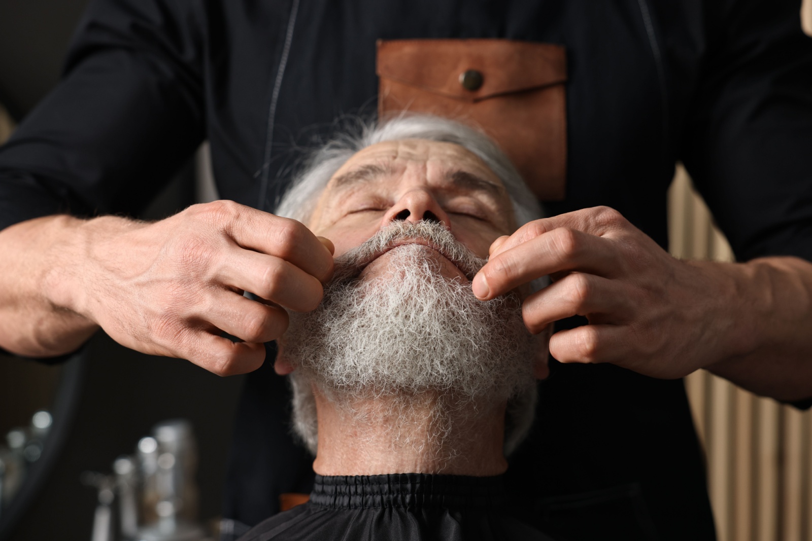 Shaving mature man