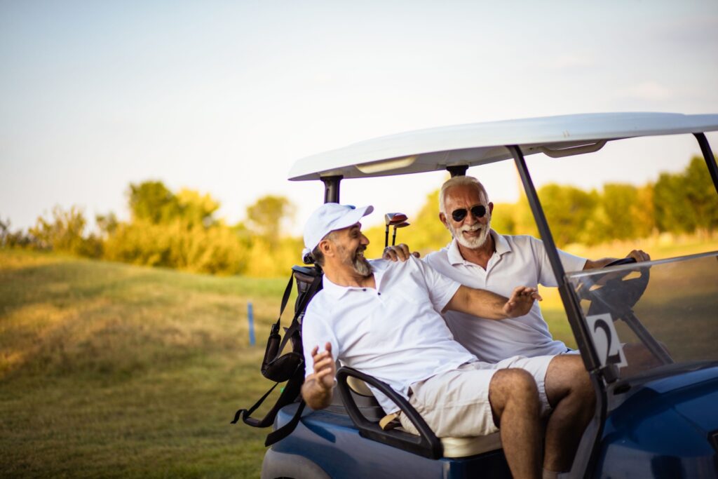 men playing golf